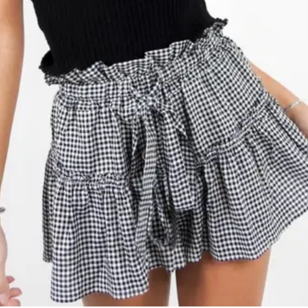 Skylar and Madison slowly gingham shorts